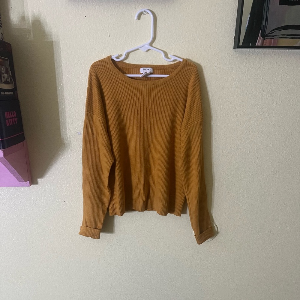Mustard Yellow Cropped Long Sleeve